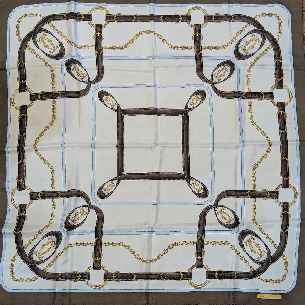 Must de Cartier equestrian silk scarf